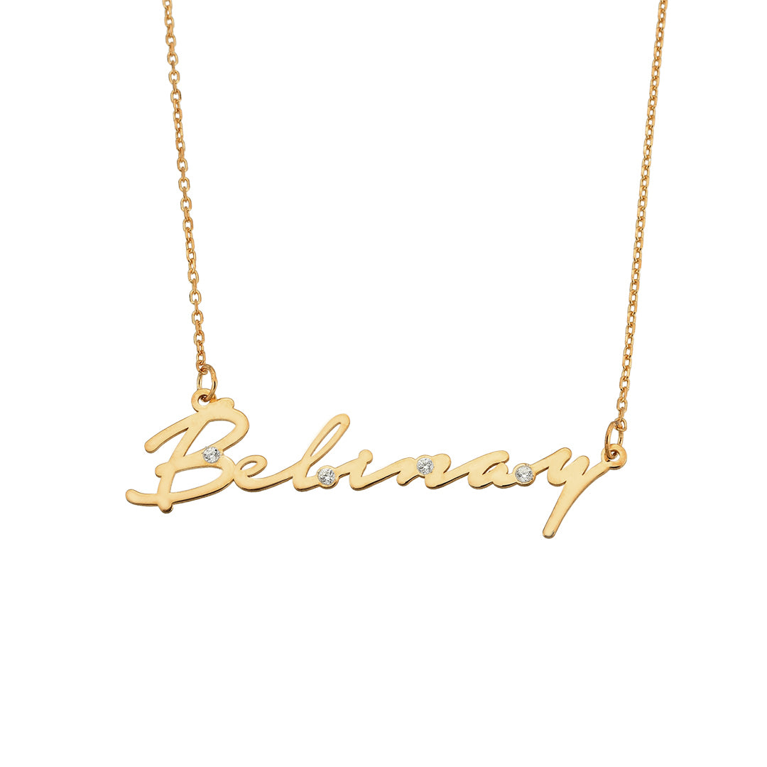 Taşlı İmza Modern Kolye