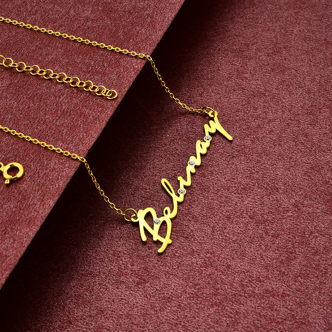 Taşlı İmza Modern Kolye