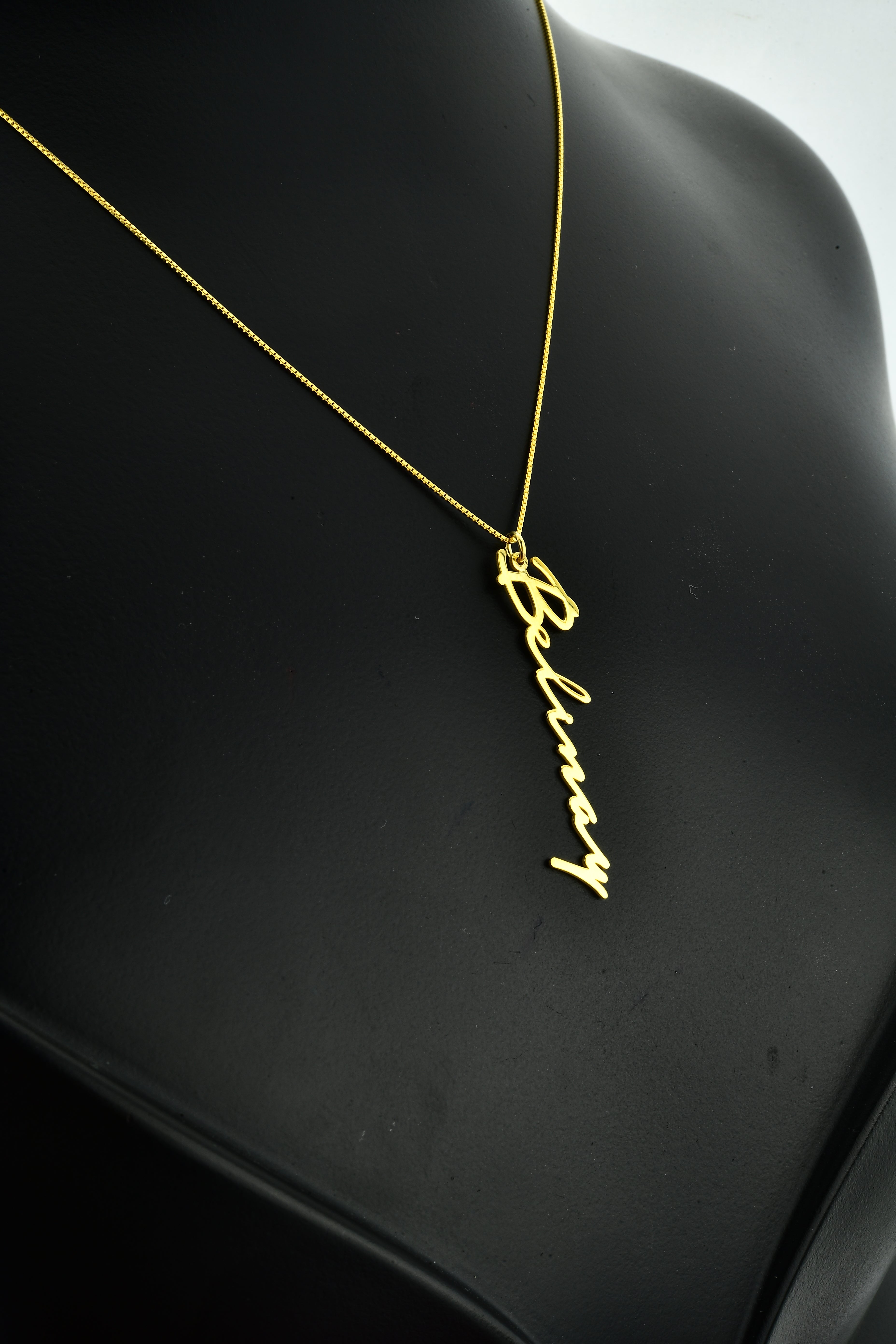 Küp Zincirli Dikey İmza Kolye