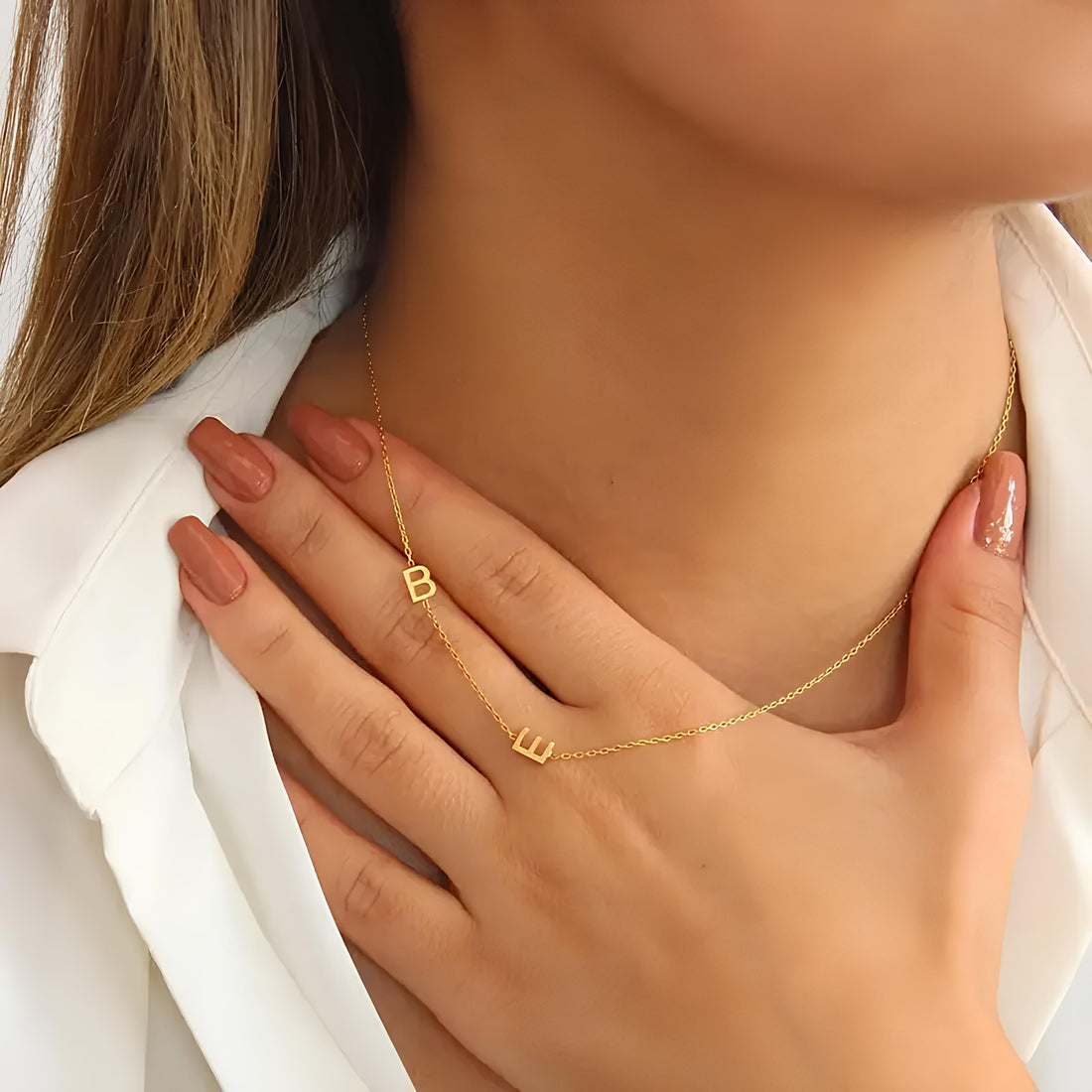 Yatay Harf Detaylı Kolye - 925 GÜMÜŞ