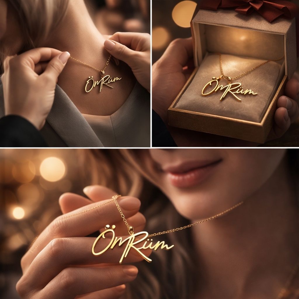 Kişiye Özel Ömrüm Yazılı 925 Ayar Gümüş Kolye