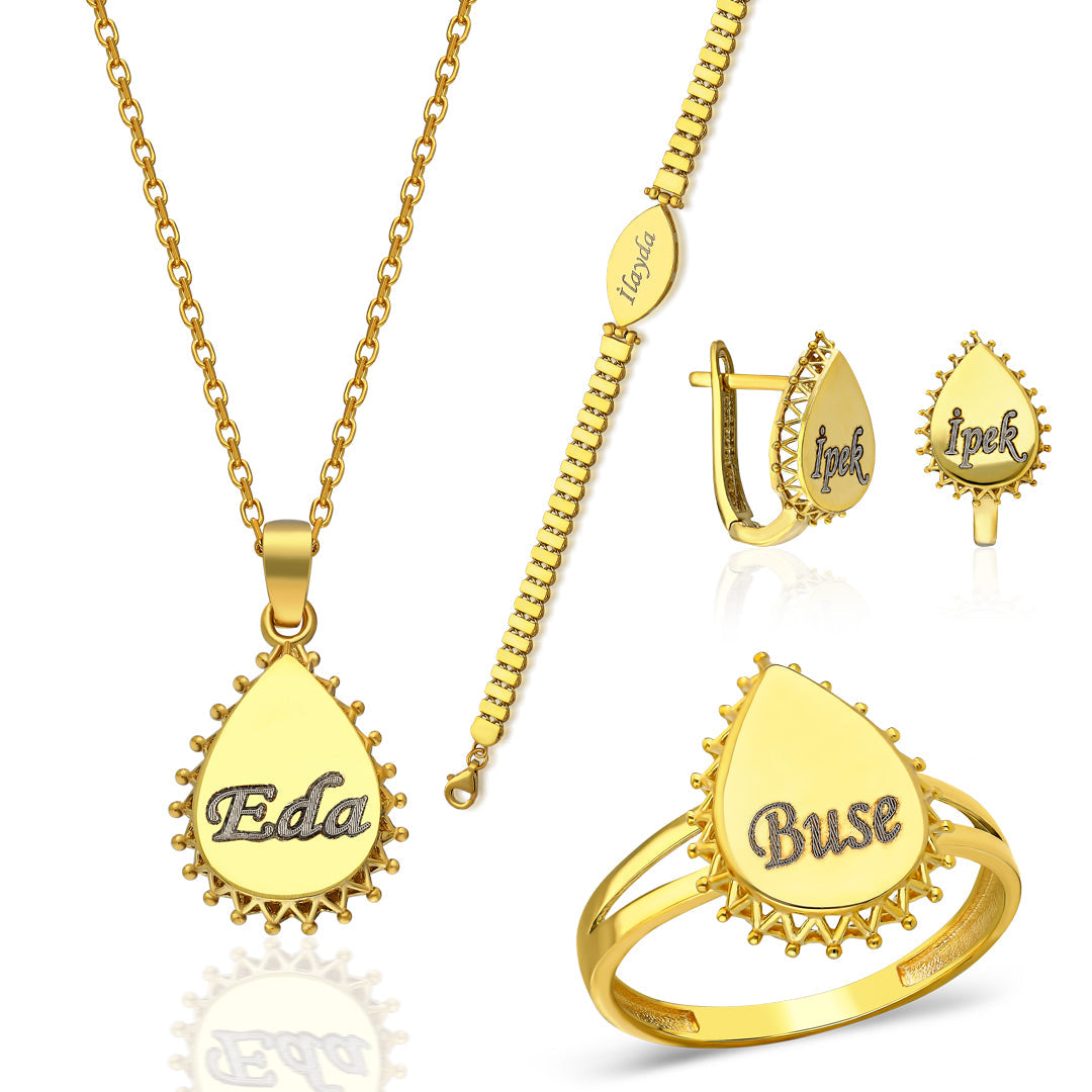 Adlandırılmış Plaka Seti - 925 GÜMÜŞ