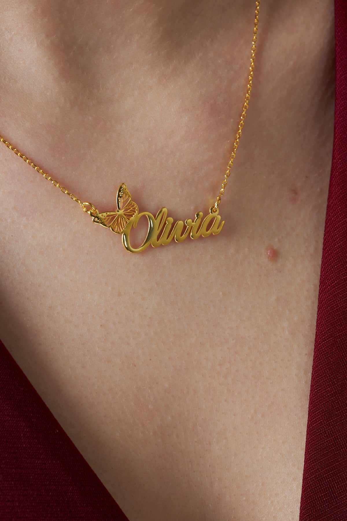 Kelebek Adı Kolye - 925 GÜMÜŞ