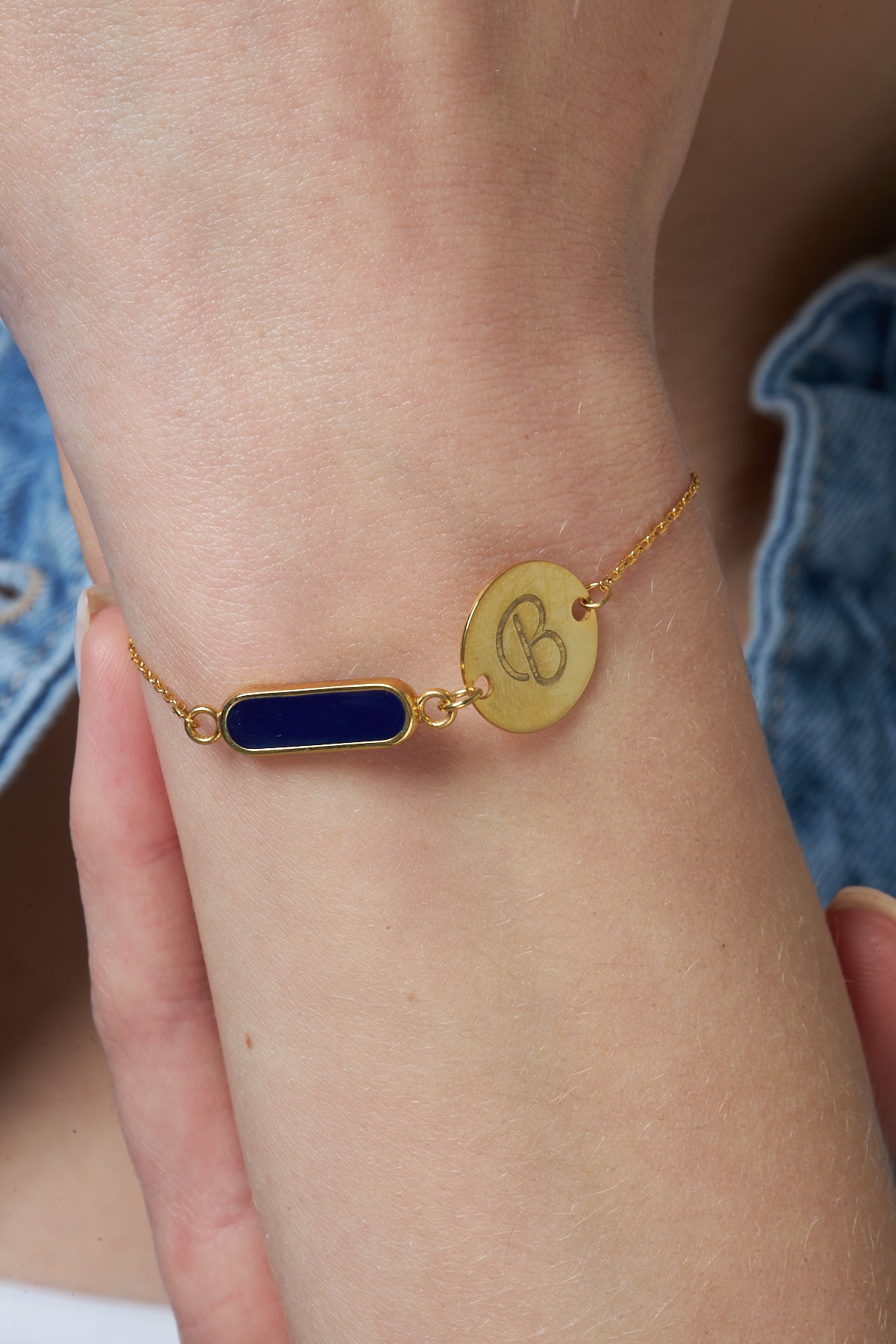 Renkli Plaka Harfli Bileklik - 925 GÜMÜŞ