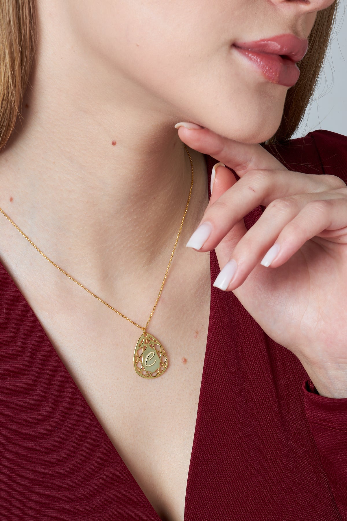 Damla Harfli Kolye - 925 GÜMÜŞ