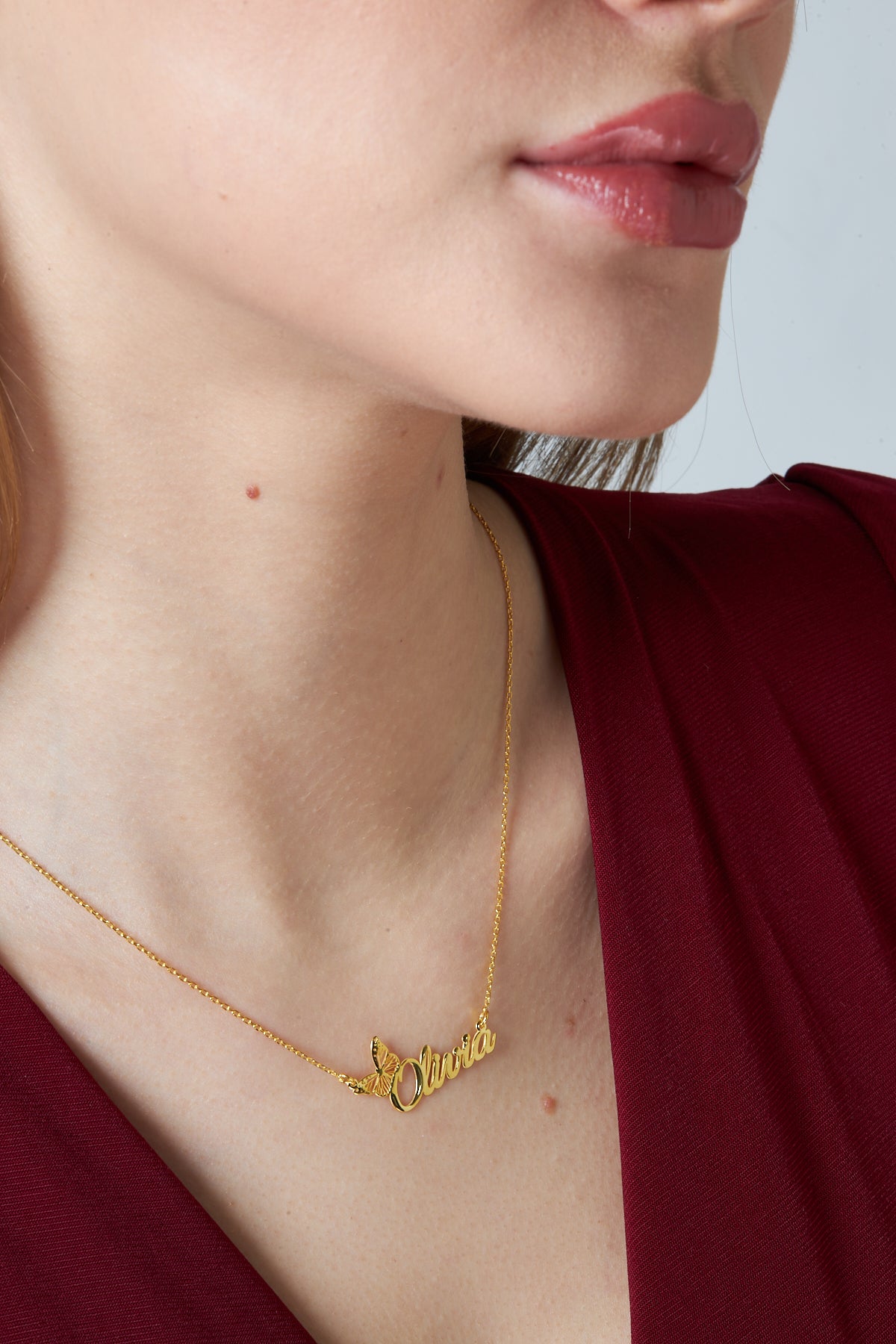 Kelebek Adı Kolye - 925 GÜMÜŞ