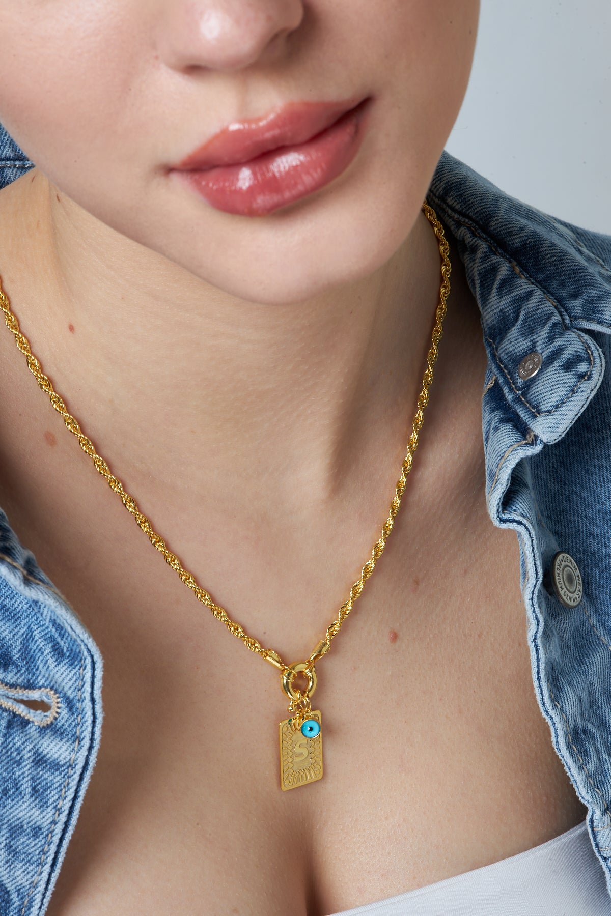 Halat Zincirli Harf Kolye - 925 GÜMÜŞ