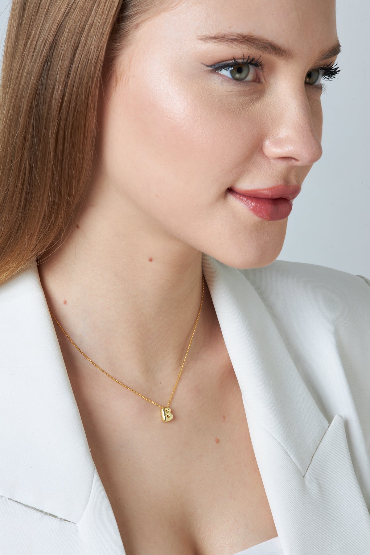 Bombeli Mini Harf Kolye - 925 GÜMÜŞ