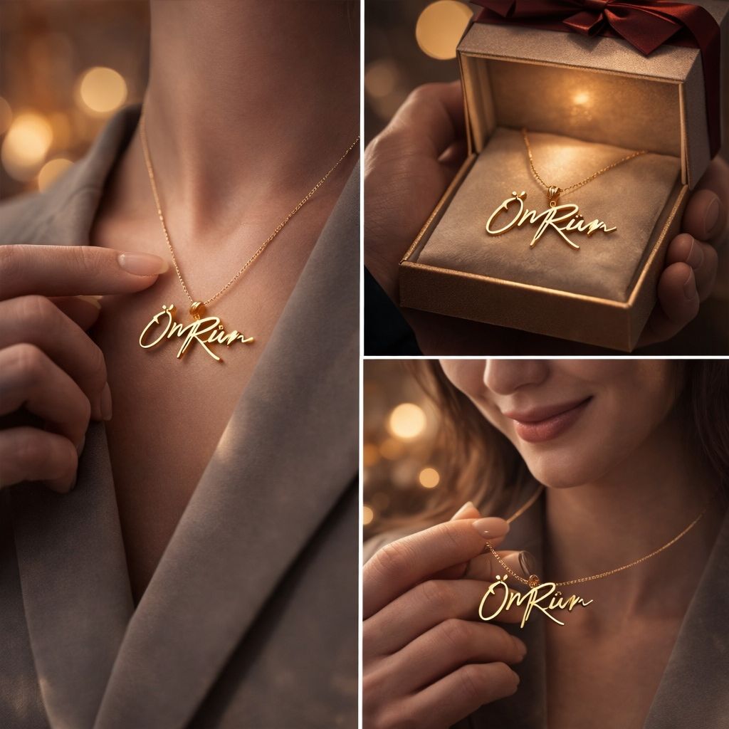 Kişiye Özel Ömrüm Yazılı 925 Ayar Gümüş Kolye