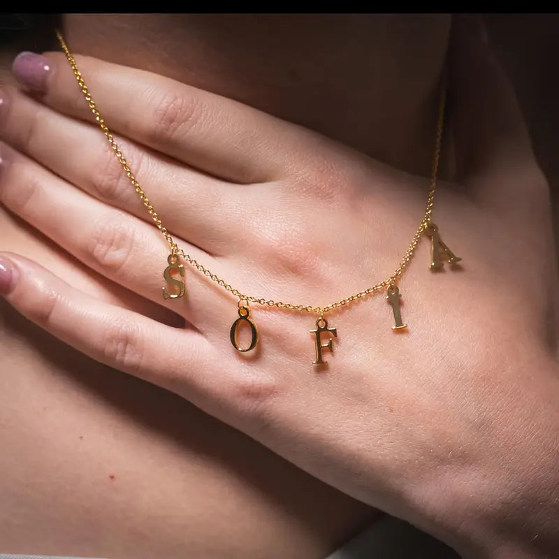 Ayrık Harfli İsim Kolye - 925 Gümüş