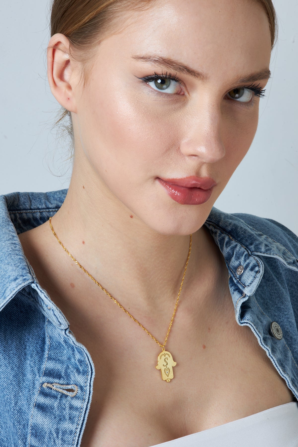 Harfli Fatma Ana Eli Kolye - 925 GÜMÜŞ