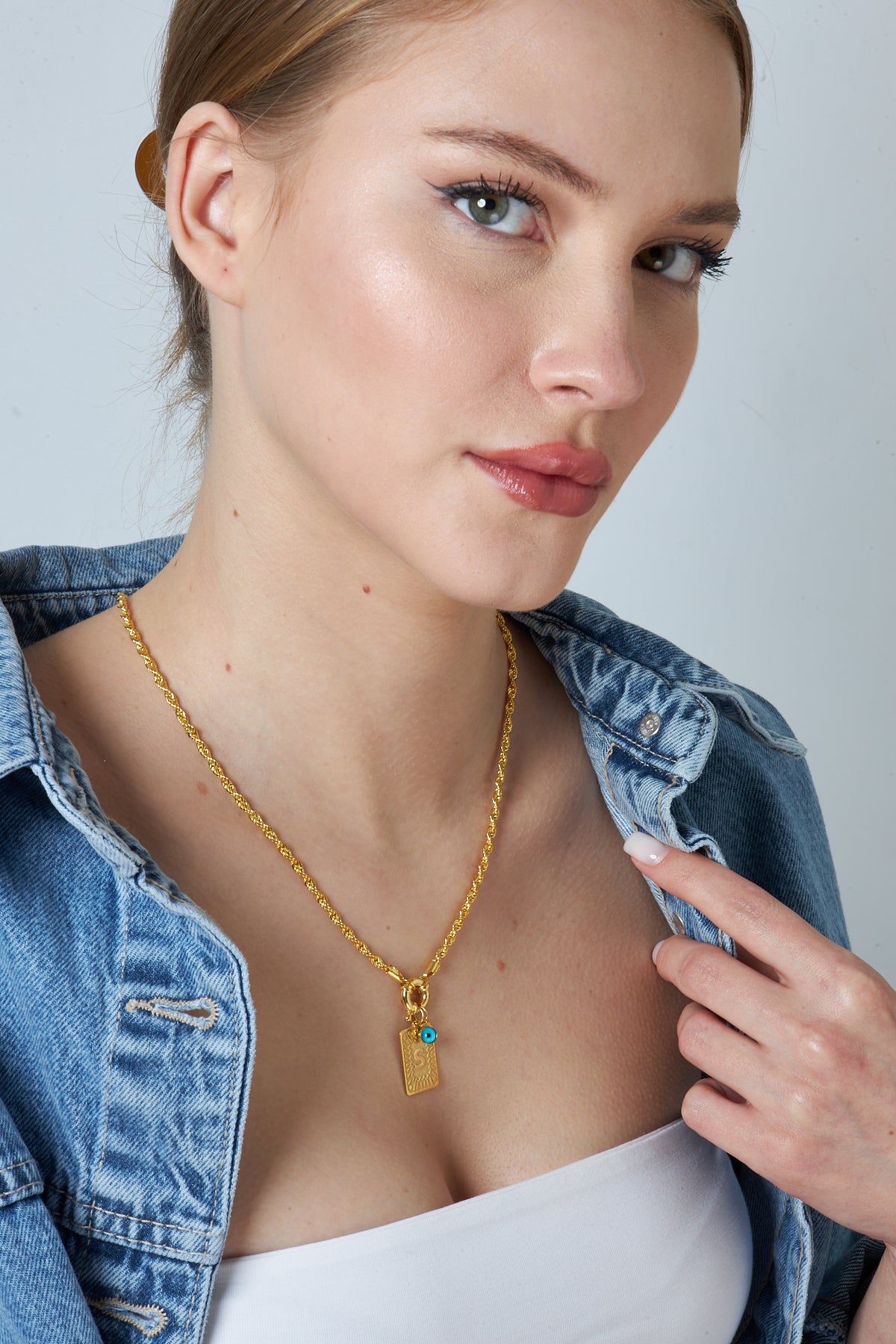 Halat Zincirli Harf Kolye - 925 GÜMÜŞ