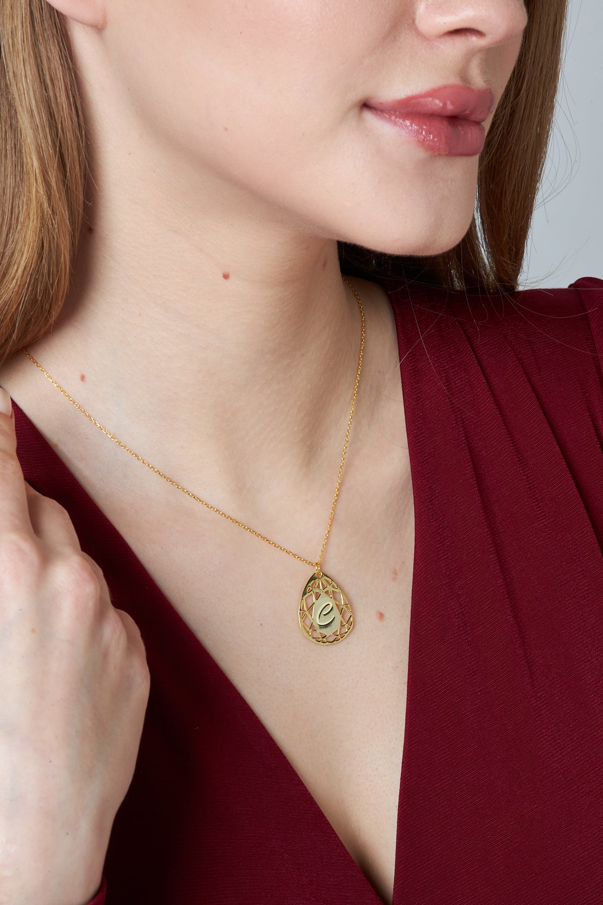 Damla Harfli Kolye - 925 GÜMÜŞ