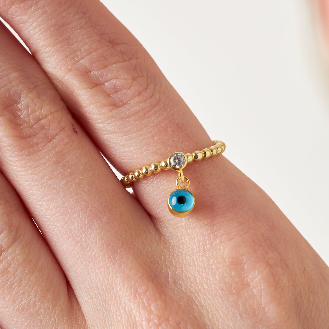 14K ALTIN dörtlü nazar boncuğu seti