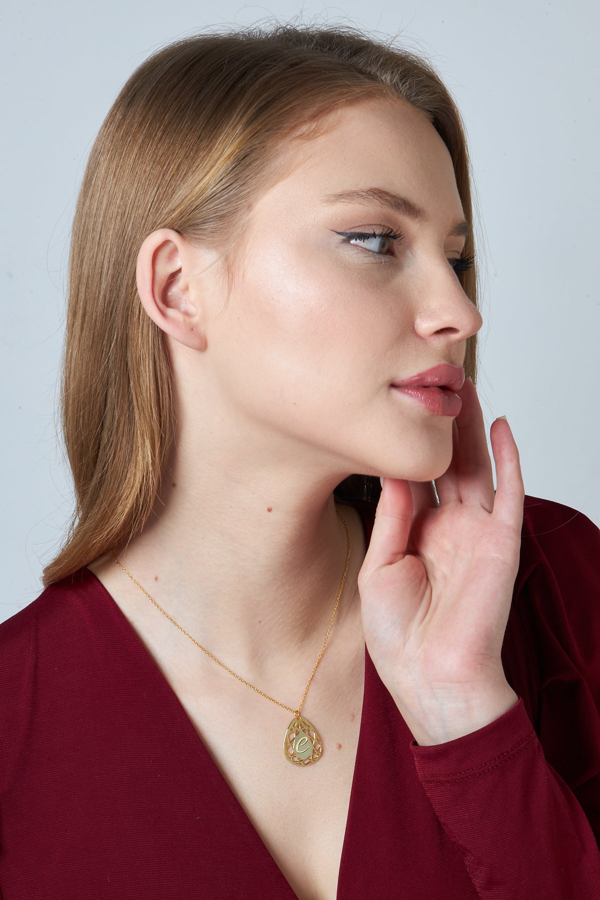 Damla Harfli Kolye - 925 GÜMÜŞ