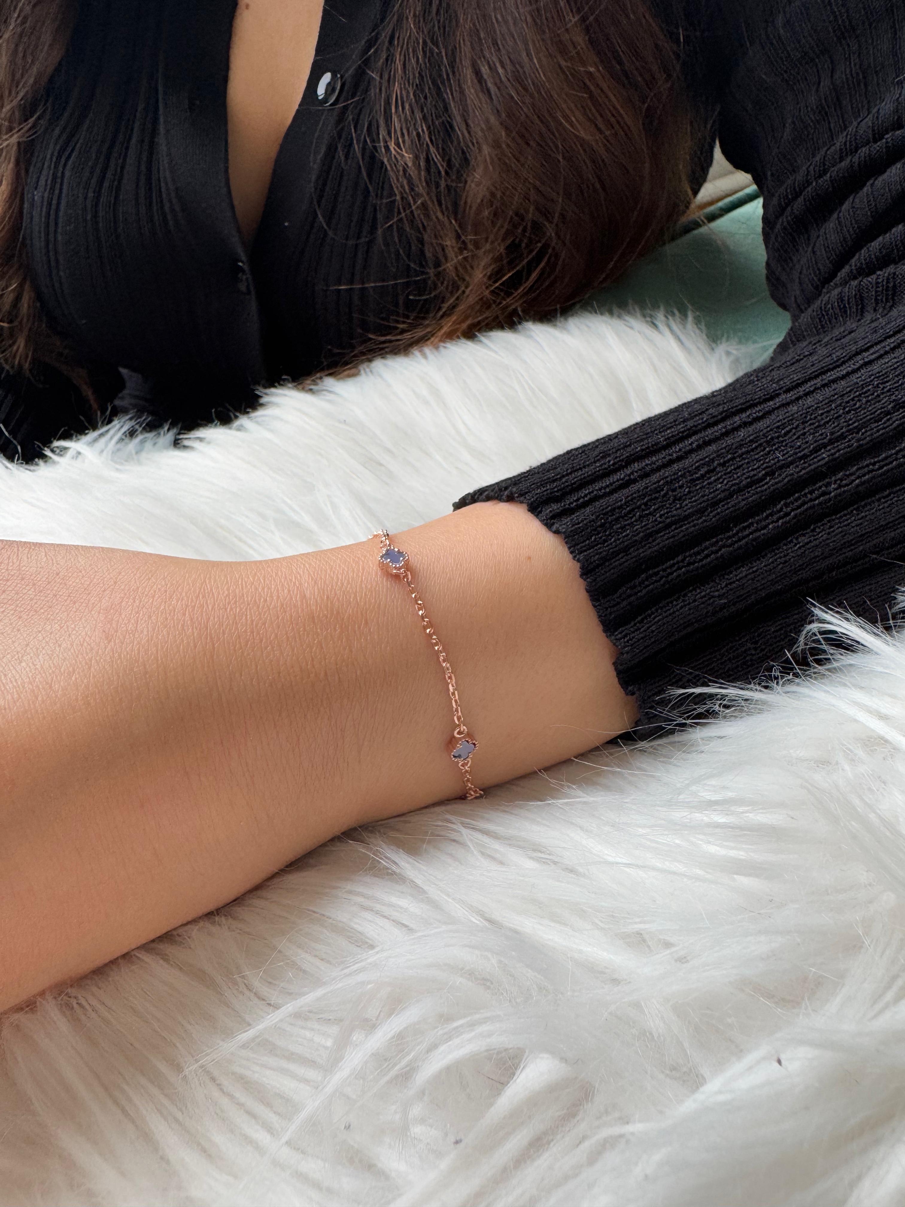 Modern Minimal Yonca Bileklik 925 GÜMÜŞ