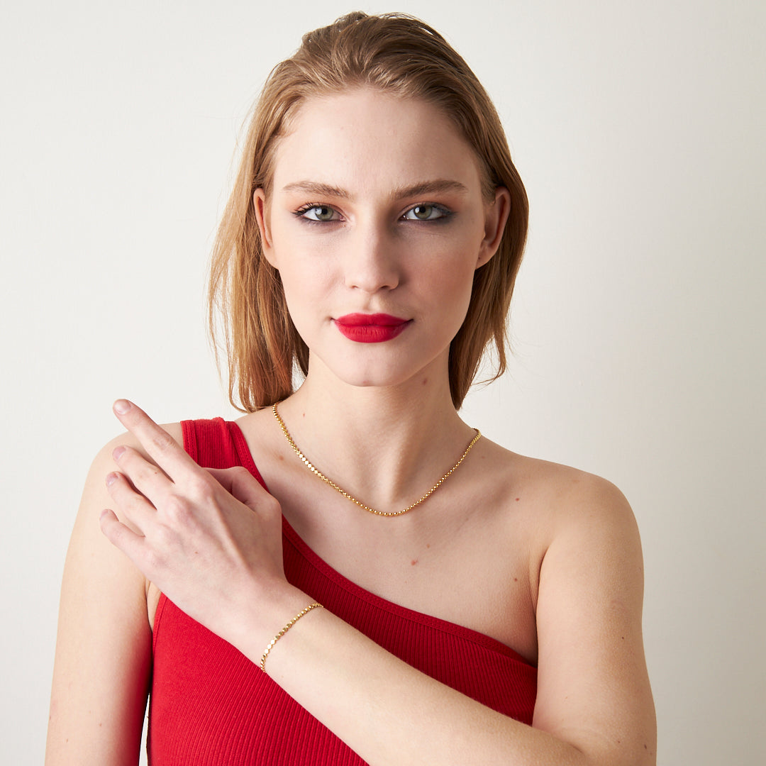 14K ALTIN top zincir seti