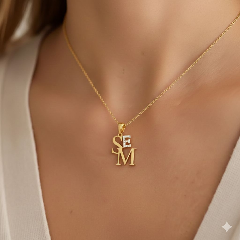 3 Harf Charm Kolye- 925 GÜMÜŞ