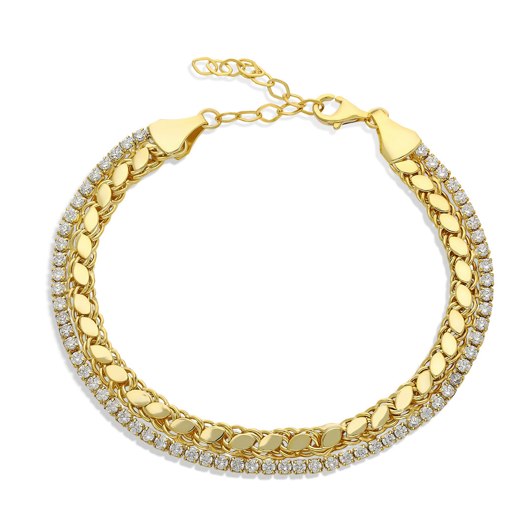 Arpa Zincirli Su Yolu Bileklk - 925 GÜMÜŞ