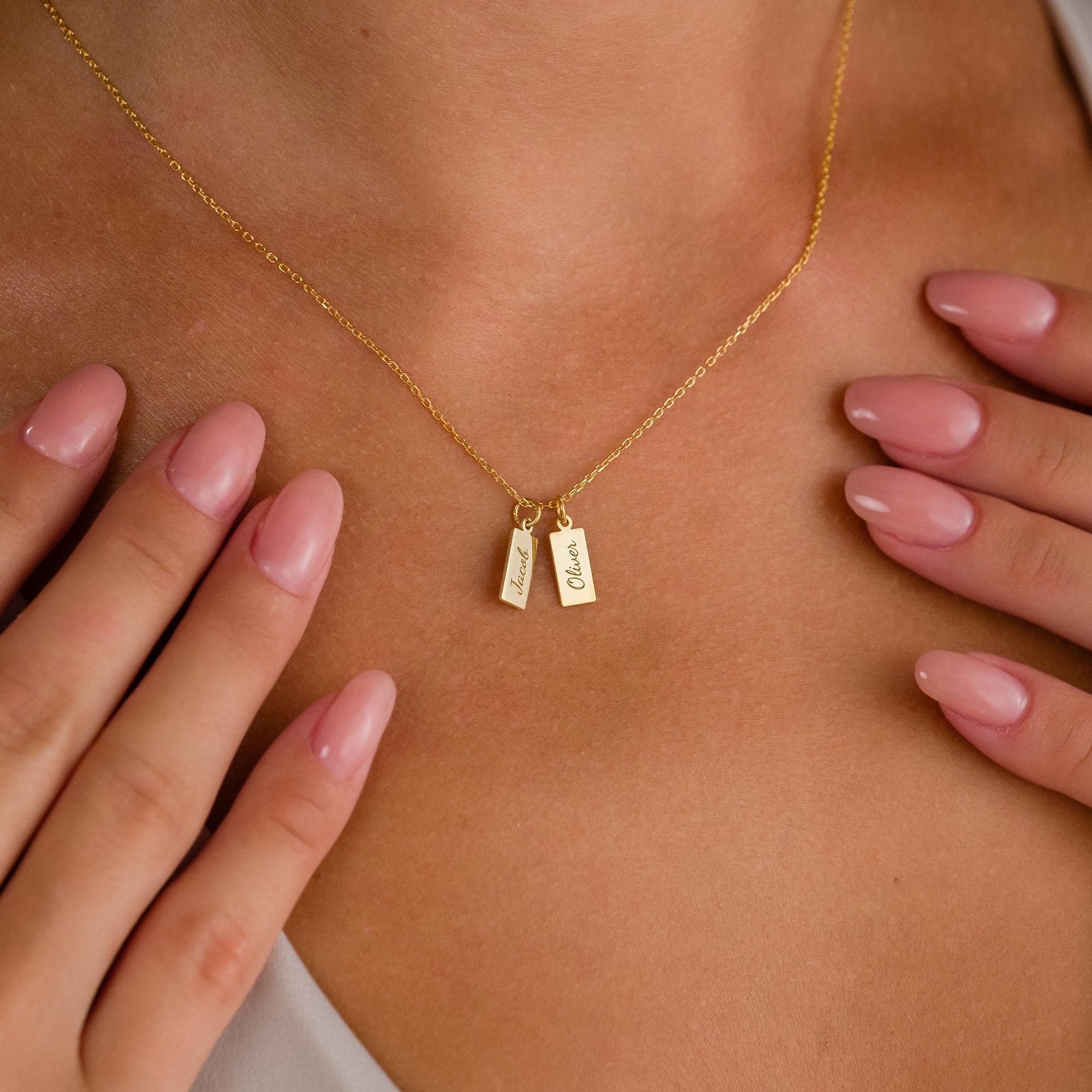 İsimli Dikdörtgen Plaka Kolye - 925 GÜMÜŞ