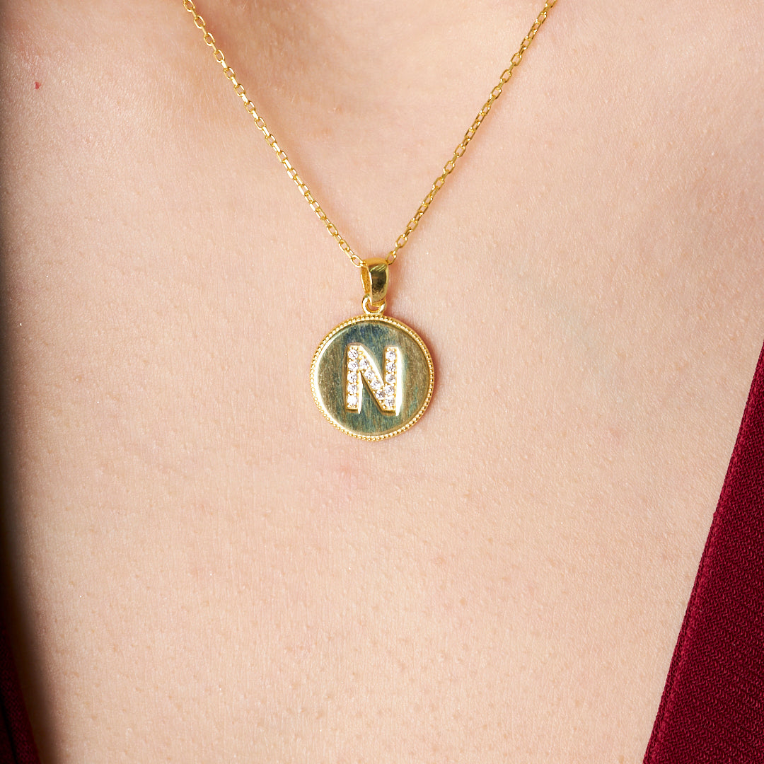 Pırlanta Harfli Kolye - 925 GÜMÜŞ