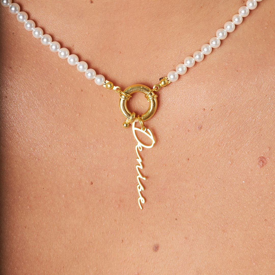 İsimli Denizci Kilit Kolye - 925 GÜMÜŞ