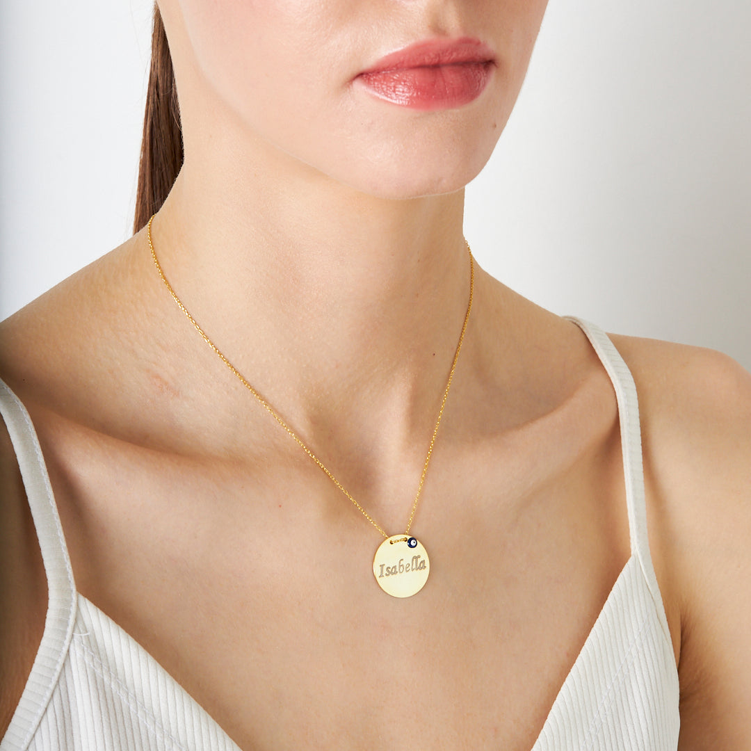 İsimli Plaka Nazar Kolye - 925 GÜMÜŞ