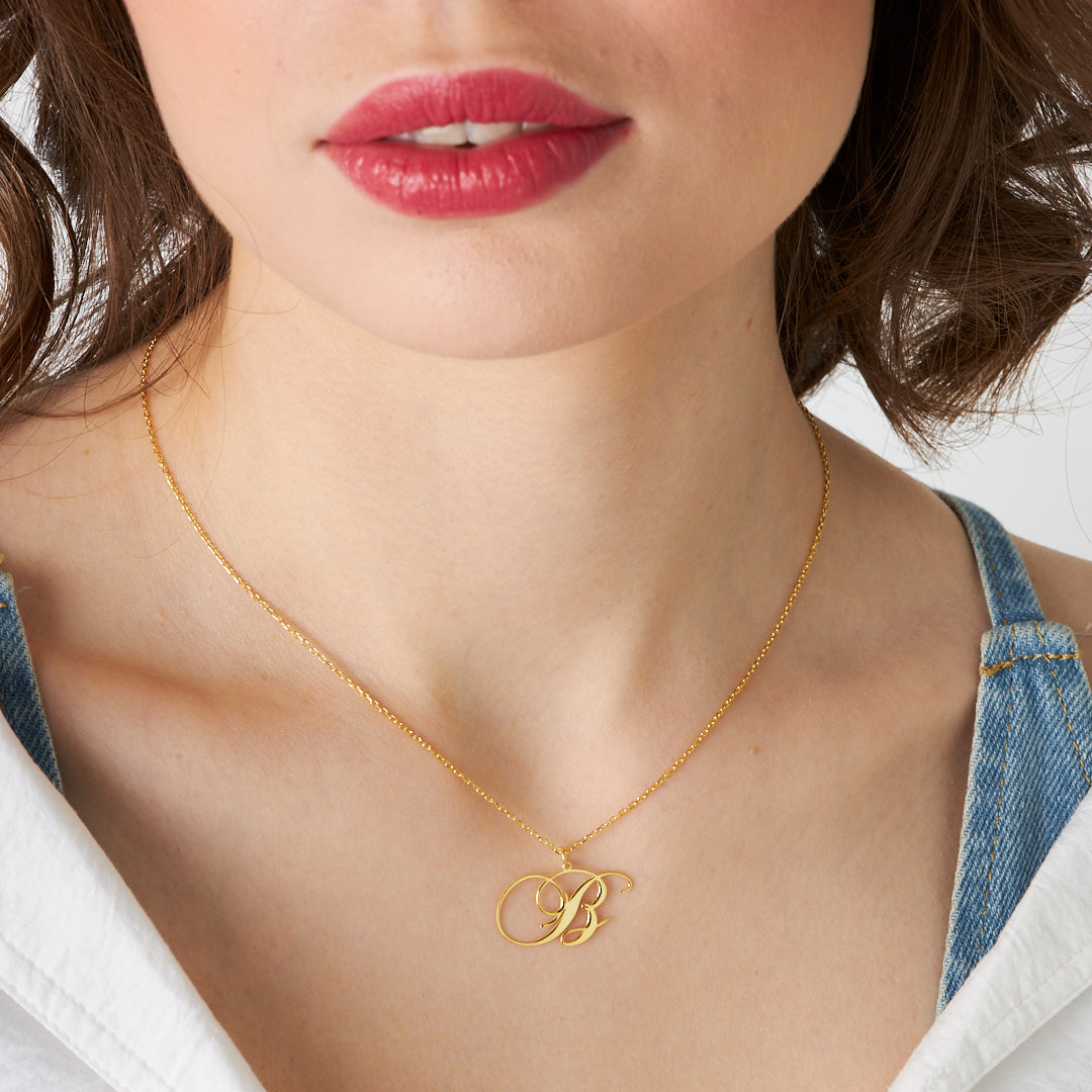 Hayali Harfli Kolye - 925 GÜMÜŞ