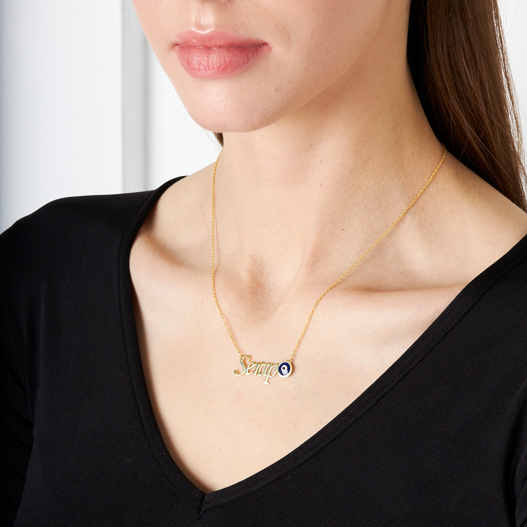 Nazar İsimli Kolye - 925 GÜMÜŞ