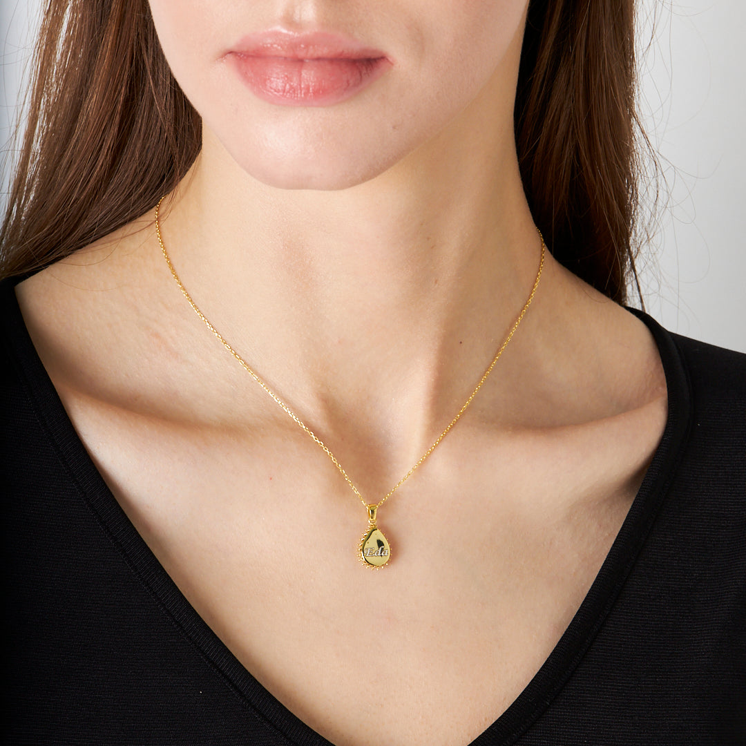 Su Damlası Model İsimli Kolye - 925 GÜMÜŞ