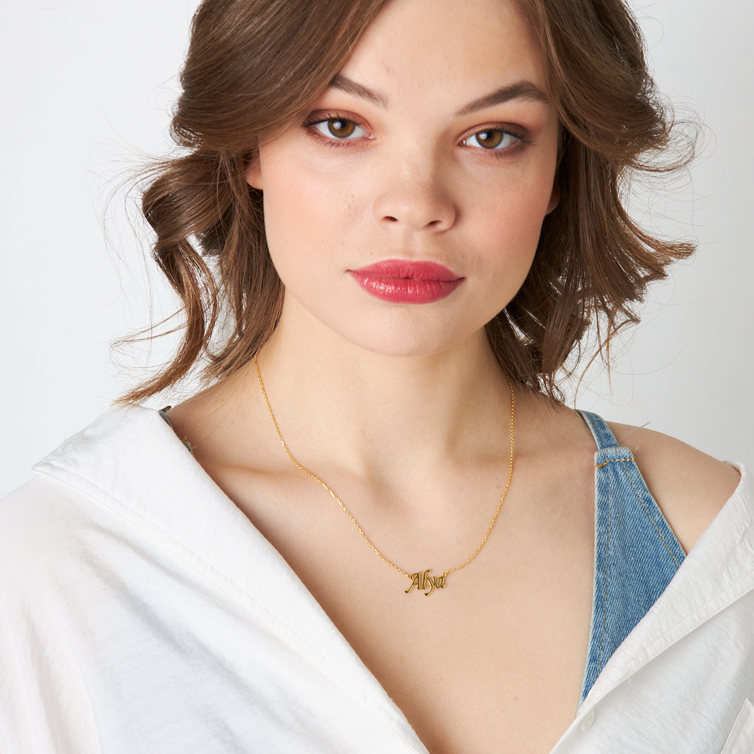 Kuyruklu İsimli Kolye - 925 GÜMÜŞ