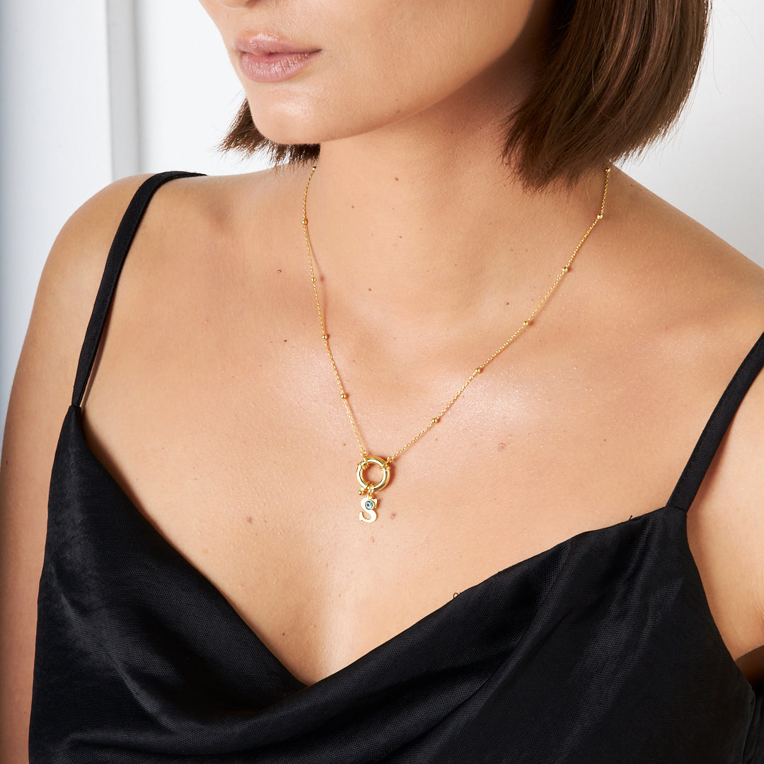 Top Zincir Yüzük İsimli Kolye - 925 GÜMÜŞ