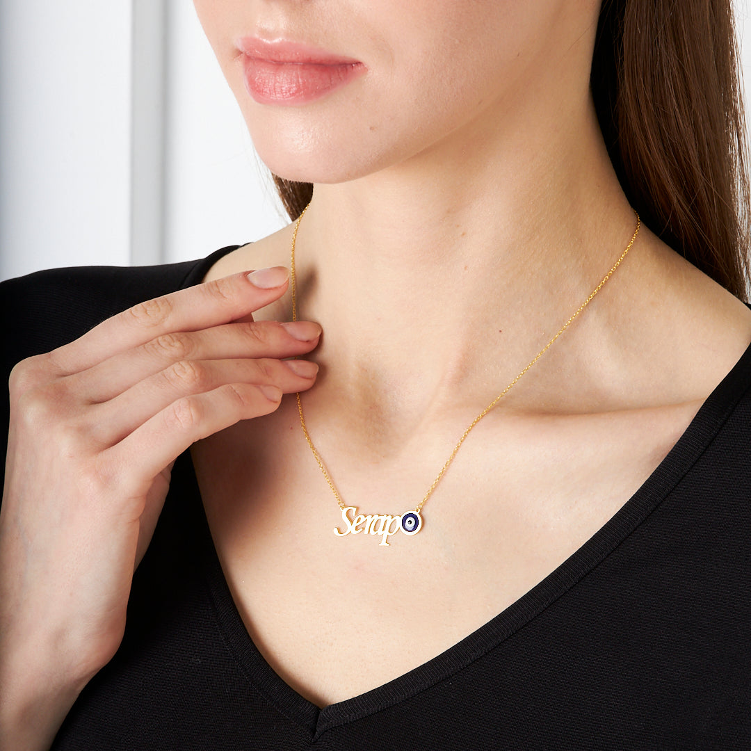 Nazar İsimli Kolye - 925 GÜMÜŞ