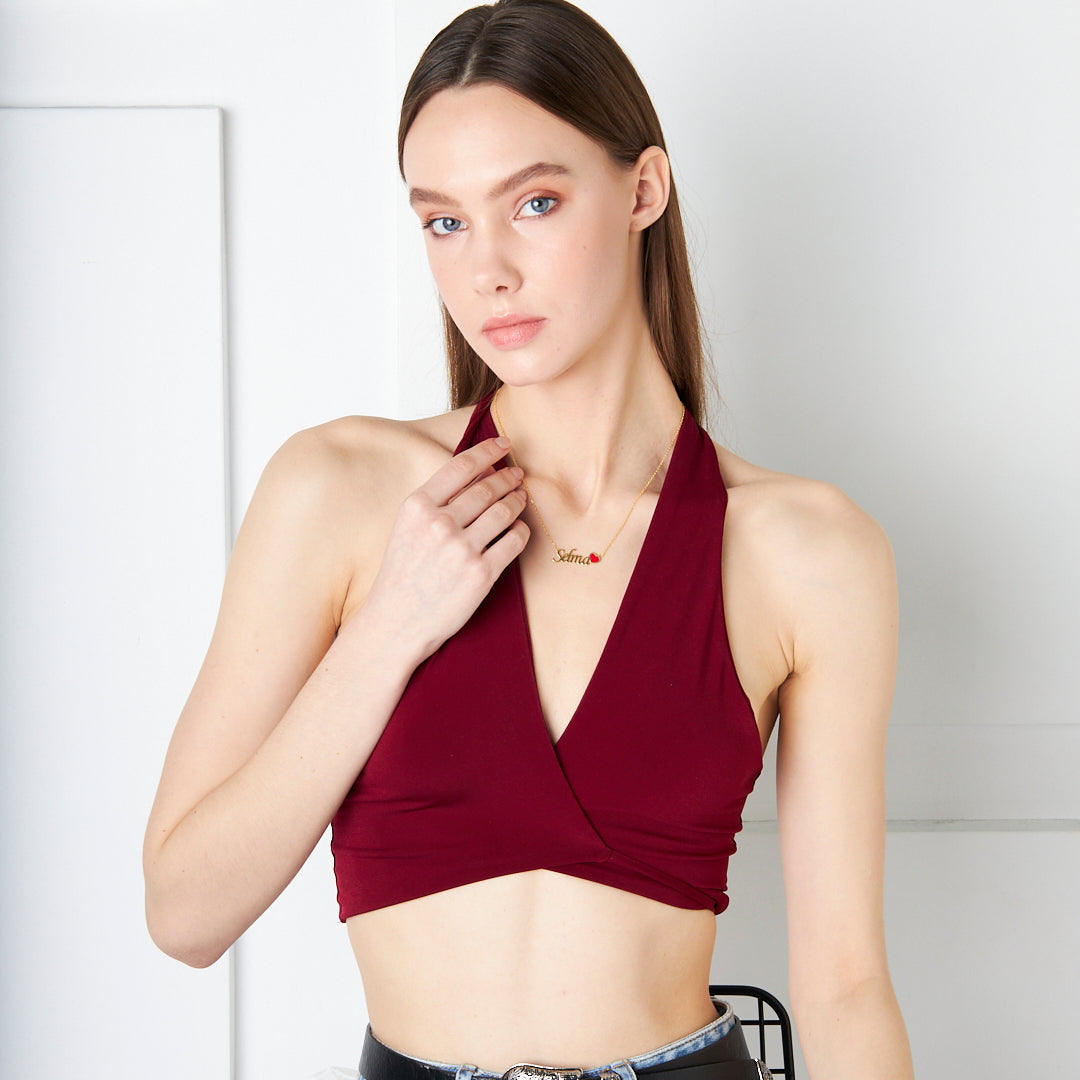 İsimli Kırmızı Kalp Kolye - 925 GÜMÜŞ