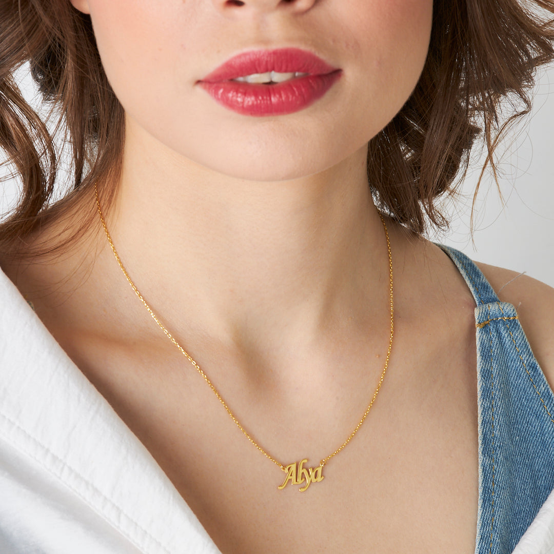 Kuyruklu İsimli Kolye - 925 GÜMÜŞ