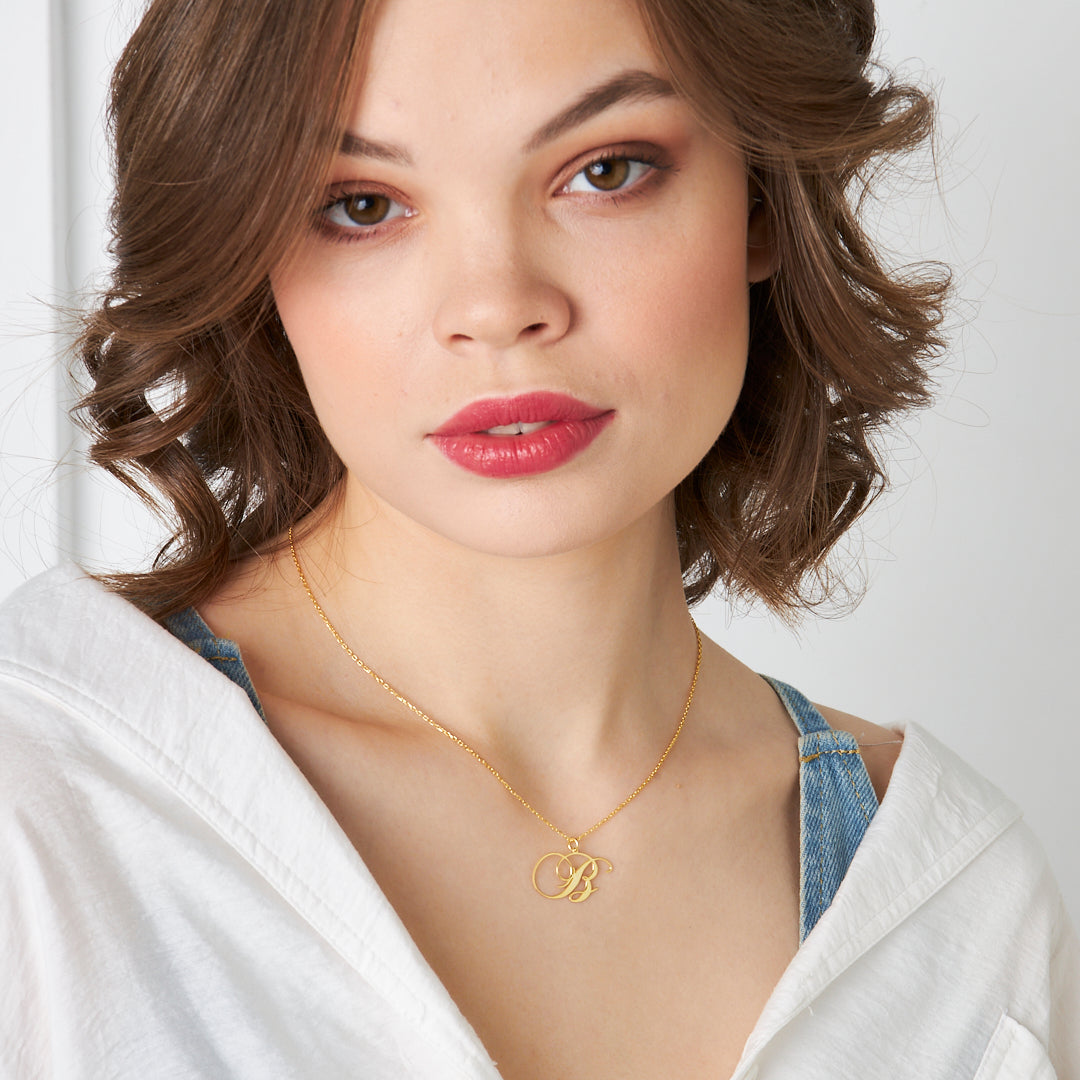 Hayali Harfli Kolye - 925 GÜMÜŞ