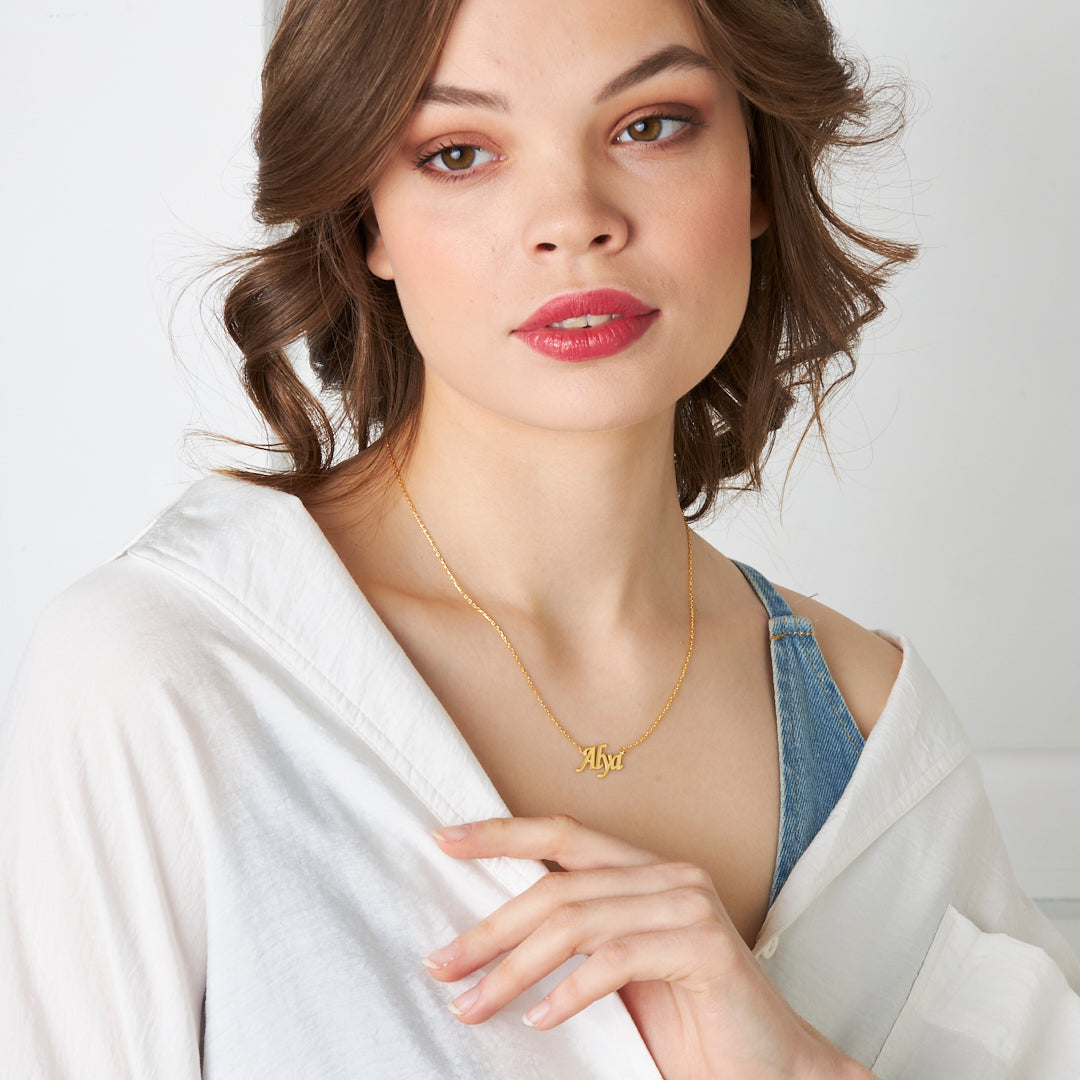 Kuyruklu İsimli Kolye - 925 GÜMÜŞ