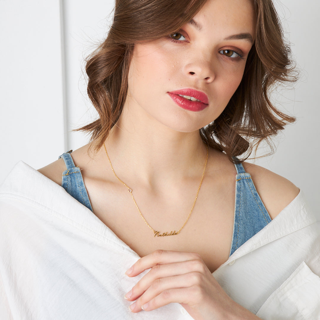 El Yazısı Şık İsimli Kolye - 925 GÜMÜŞ