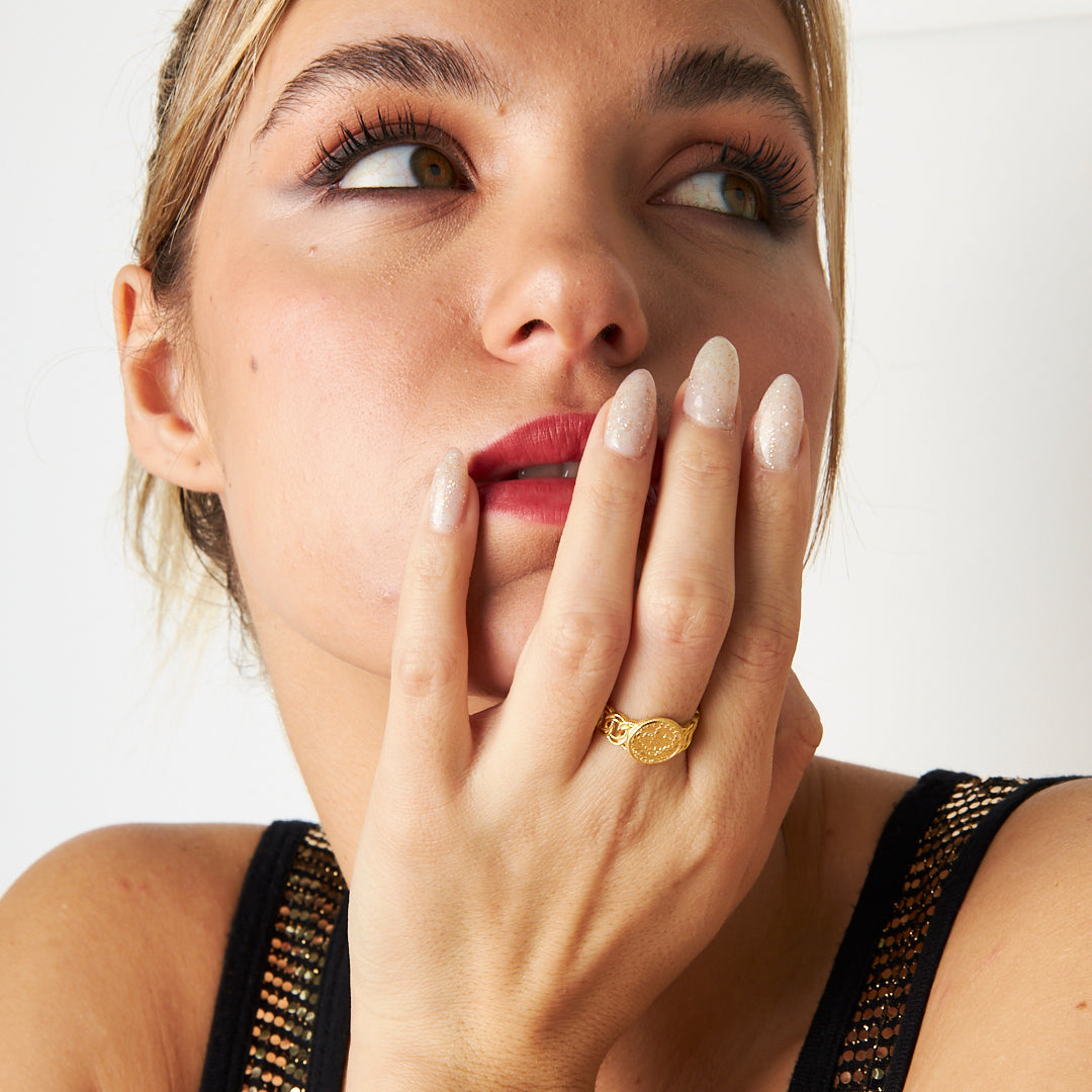 Monogramlı Büküm Yüzük - 925 GÜMÜŞ