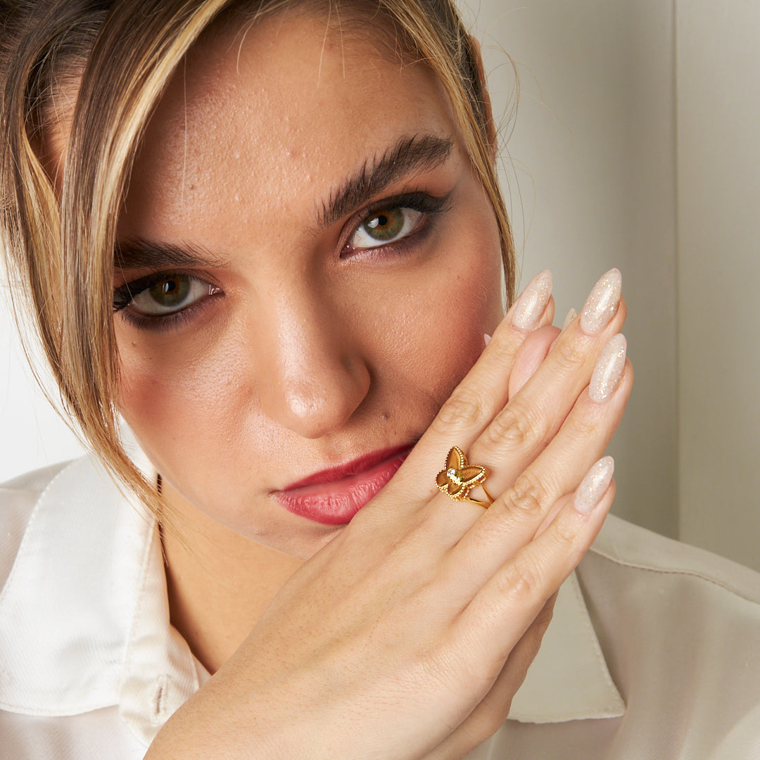 Tektaş Büyük Kelebek Yüzük - 925 GÜMÜŞ