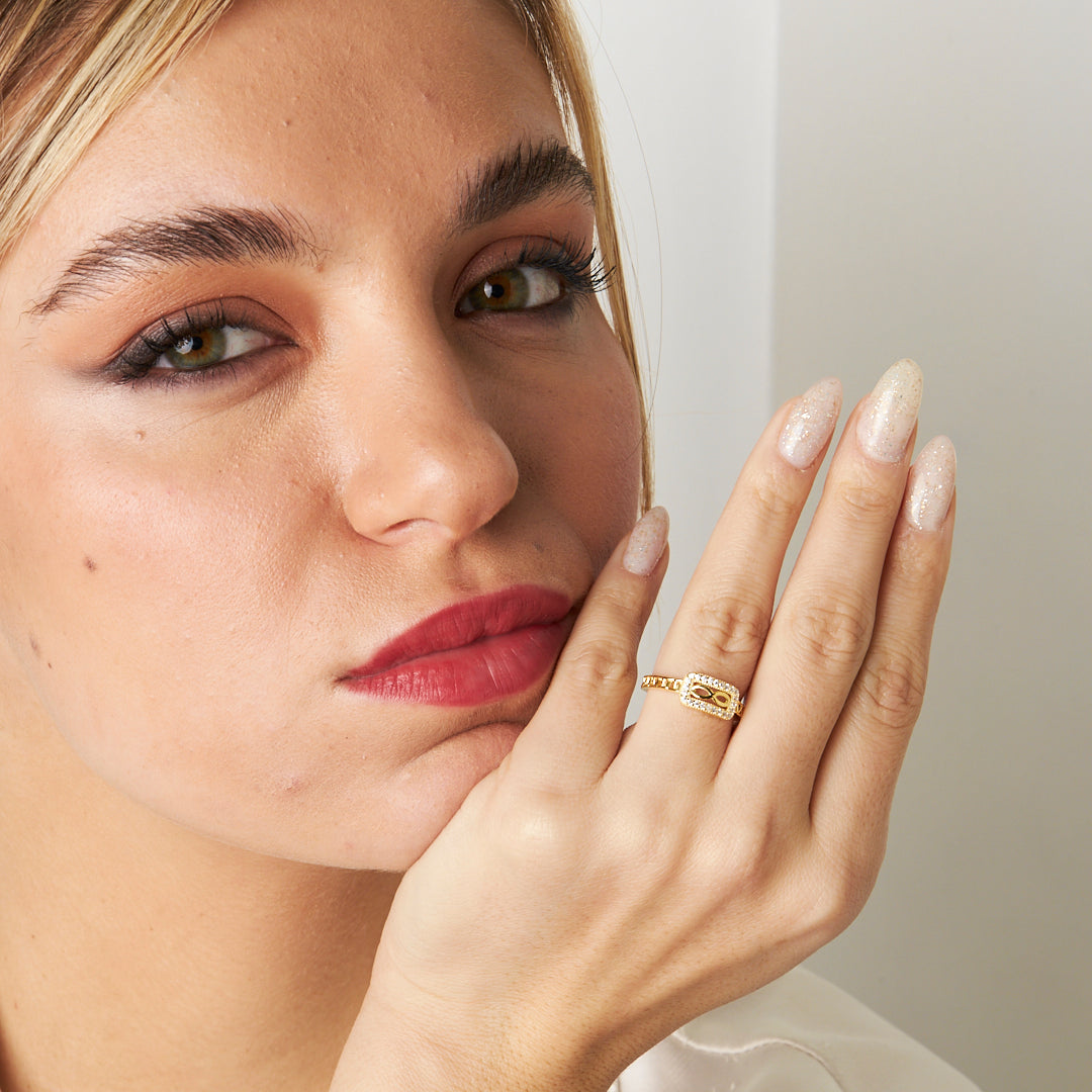 Detaylı Taşlı Sonsuzluk Yüzük - 925 GÜMÜŞ