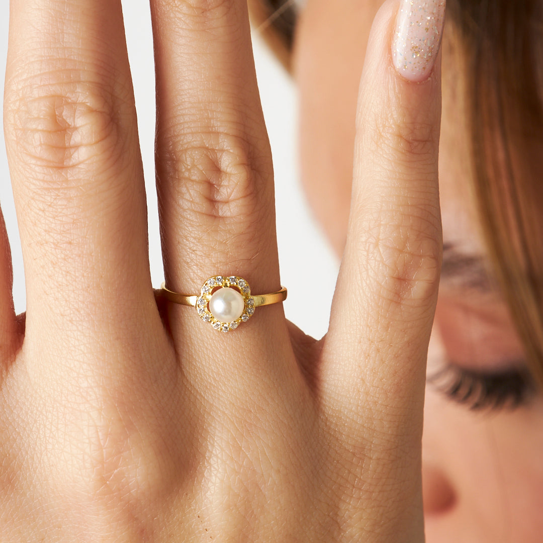 Su İnci Yüzük - 925 GÜMÜŞ