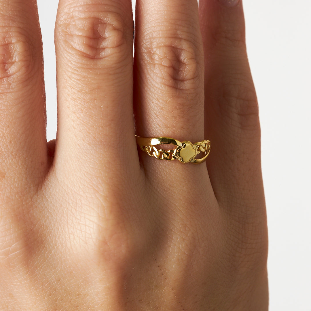 Zincirli Yonca Modeli Yüzük - 925 GÜMÜŞ