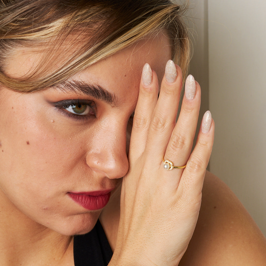 Su İnci Yüzük - 925 GÜMÜŞ