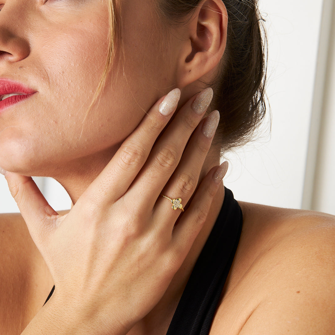 Dört Yapraklı Yonca Yüzüğü - 925 GÜMÜŞ