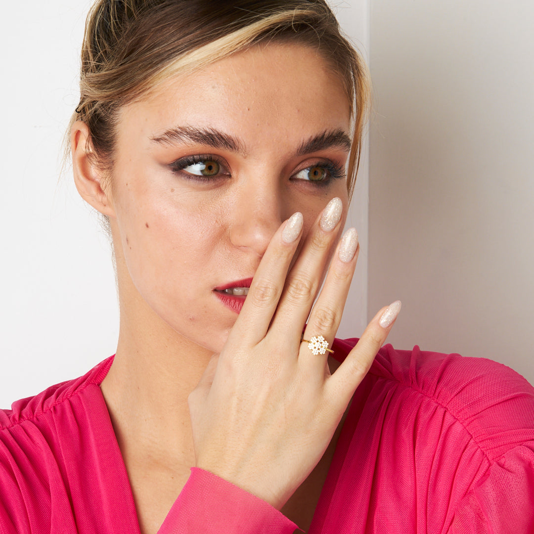 Kar Tanesi Yüzük - 925 GÜMÜŞ