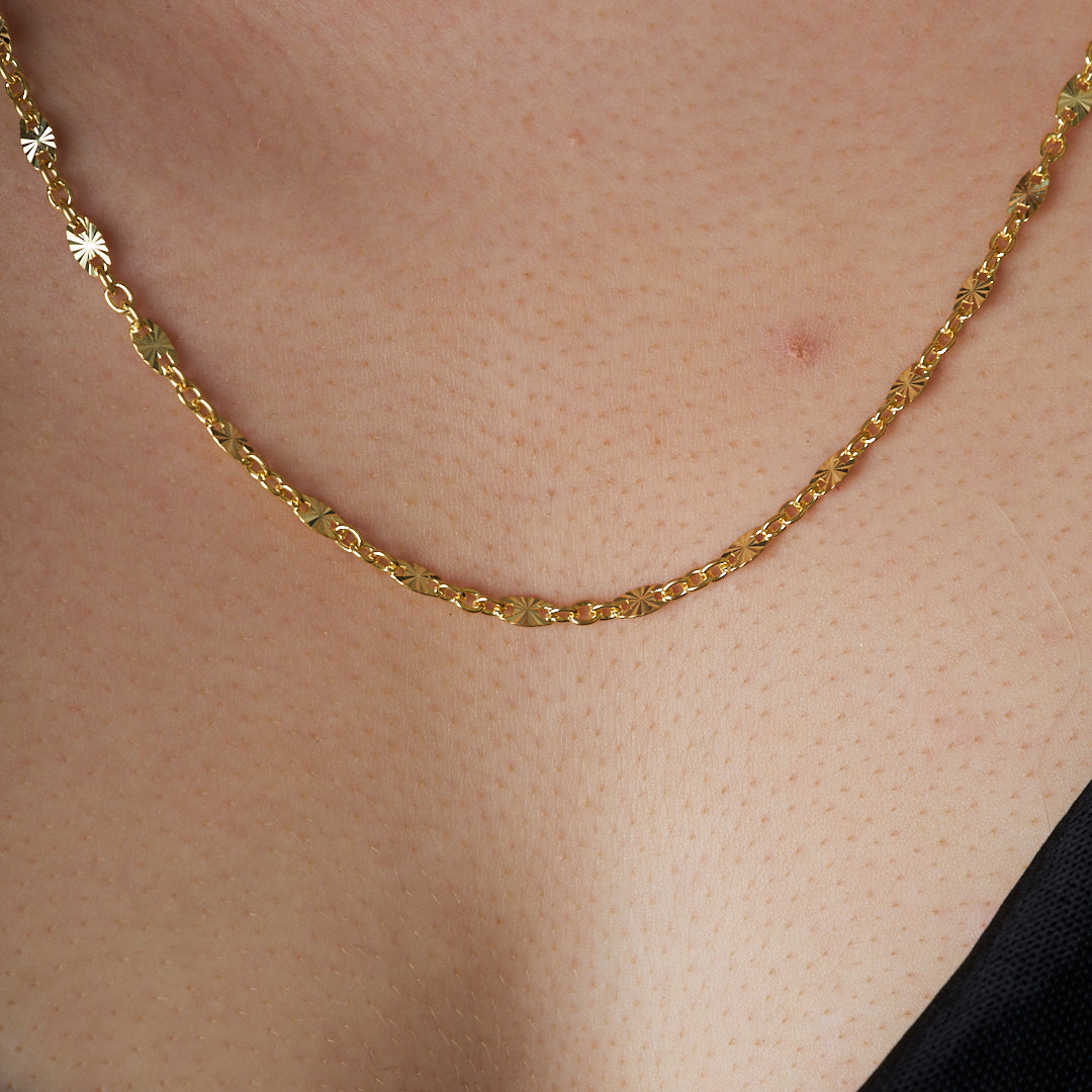 Vintage Desenli Düz Kolye - 925 GÜMÜŞ