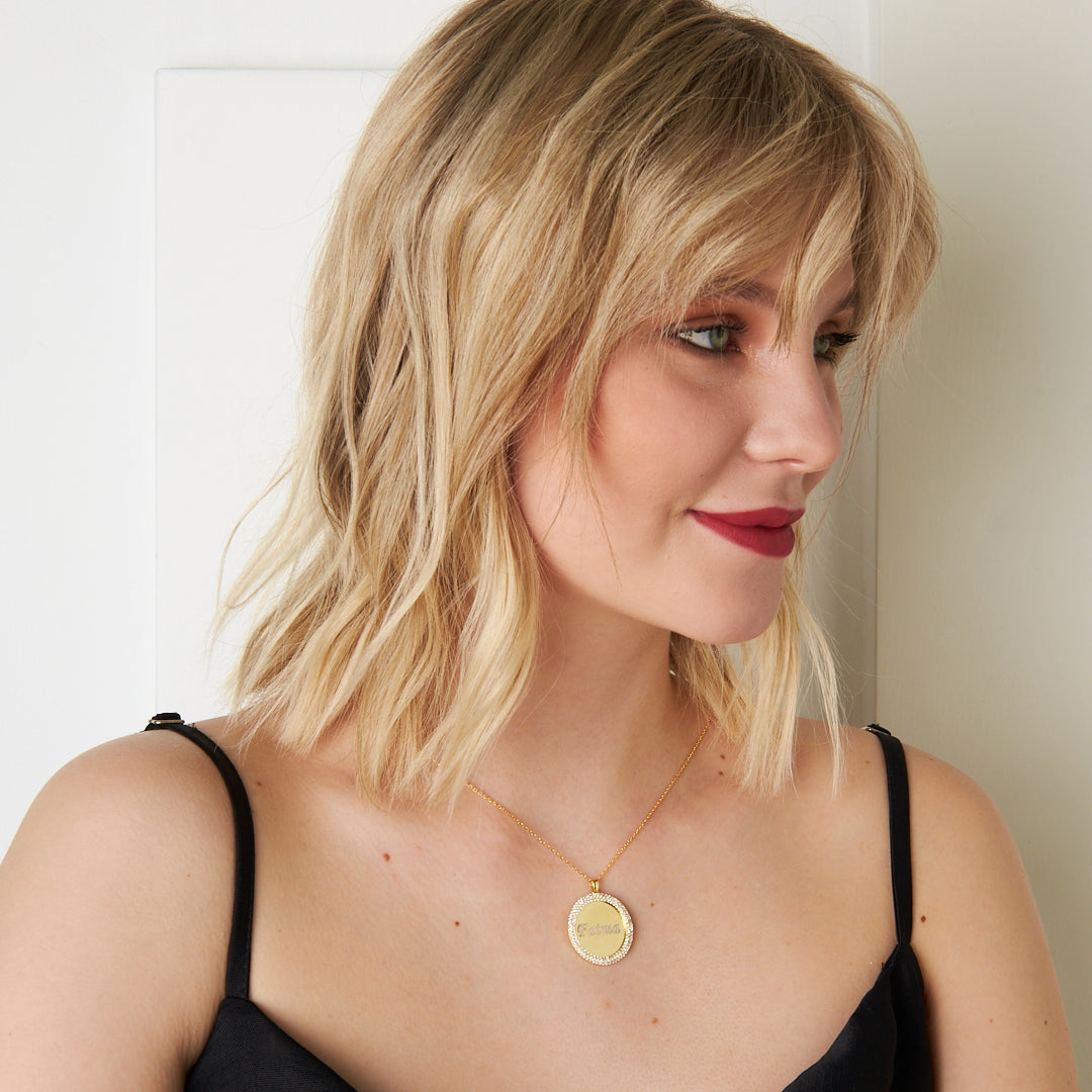 Kübik Zirkon Plaka İsim Yazılı Kolye - 925 GÜMÜŞ