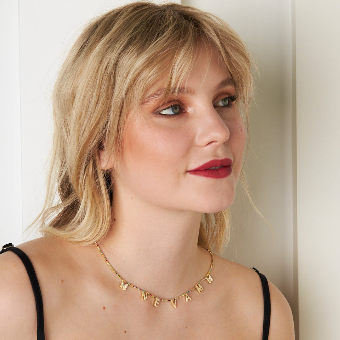 Kelebek İsimli Renkli Su Yolları Kolye - 925 GÜMÜŞ