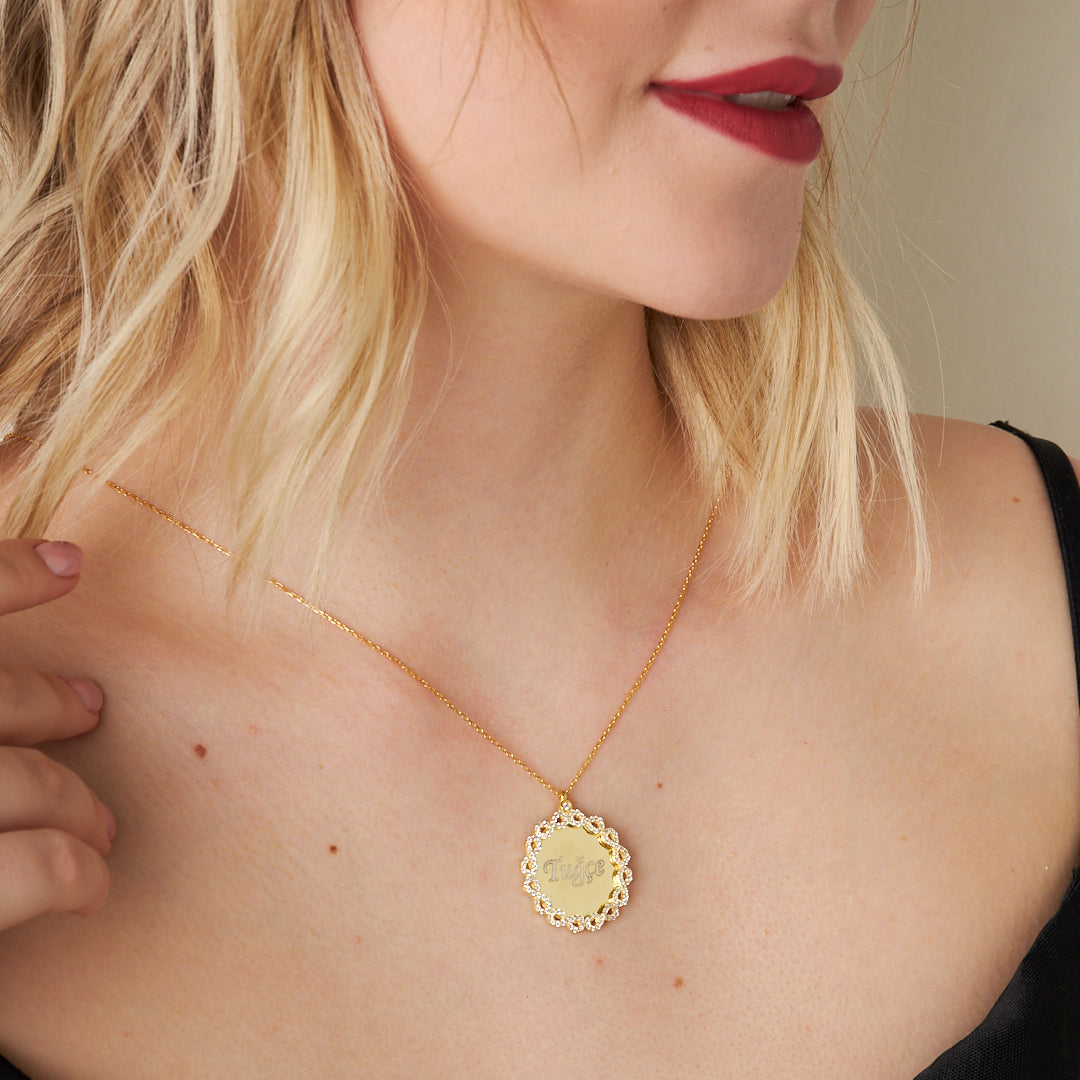 Harfli İsim Kolye Sonsuzluk Plakalı - 925 GÜMÜŞ